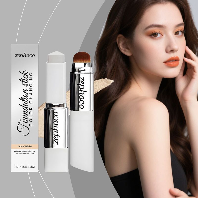 Zephoco Elfenbeinweißer Concealer, farbwechselnder Foundation-Stick, feuchtigkeitsspendend, zart, täglich feuchtigkeitsspendend, natürlich, matt, klar_voghion.com