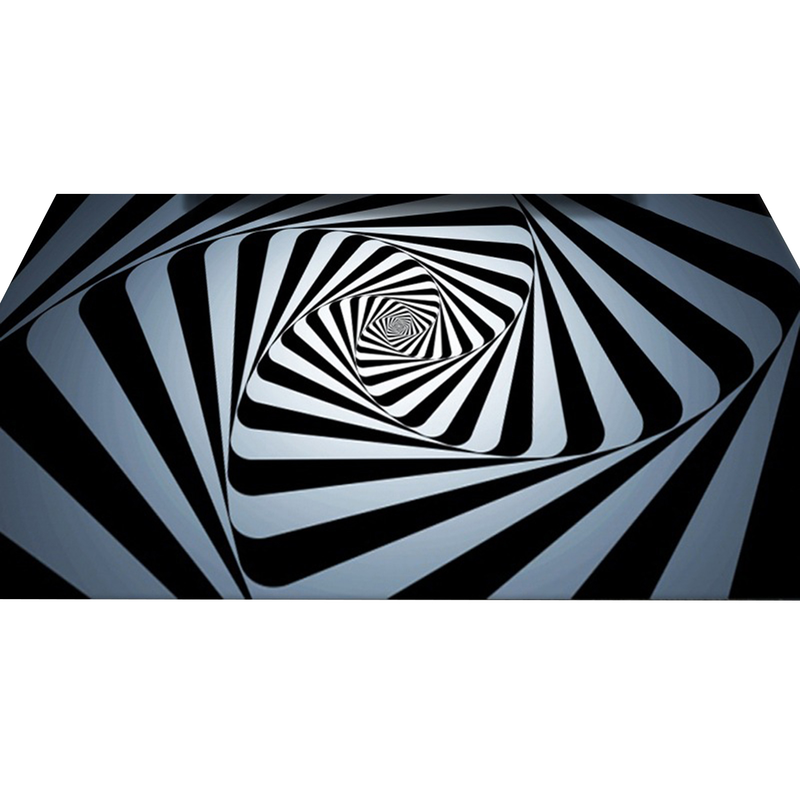 Sijiali Fußmatte, abstraktes geometrisches Muster, rutschfest, Polyester, maschinenwaschbar, 3D-Illusionsteppich für Schlafzimmer_voghion.com
