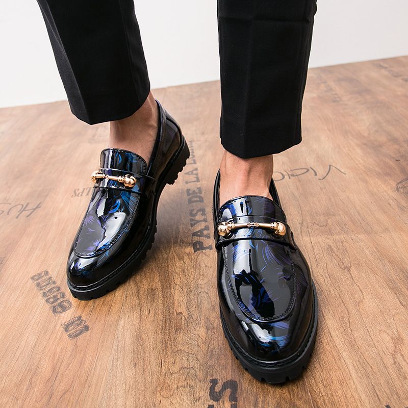 Sharp pointed best man knot semi trailer nightclub shoes, men's British style black business dress, casual work wear_voghion.com