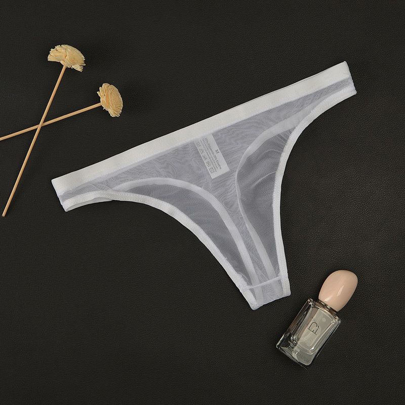 Junye Men's Ultra Thin Mesh Transparent Pouch Free Thong Soft Breathable Sexy Unisex Underwear_voghion.com