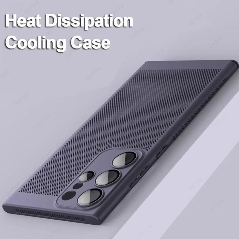 Warmteafvoer telefoonhoesje voor Samsung Galaxy S24 S22 S21 Ultra S20 FE S23 Plus S20FE Schokbestendige koeling Harde pc-hoes_voghion.com