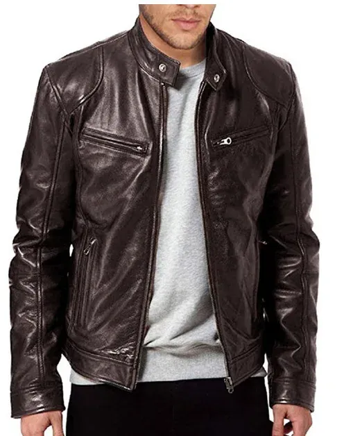 Herren Lederjacke Bomber Motorrad Biker Pu Leder Casual Loose Fit Kunstjacke für Männer_voghion.com