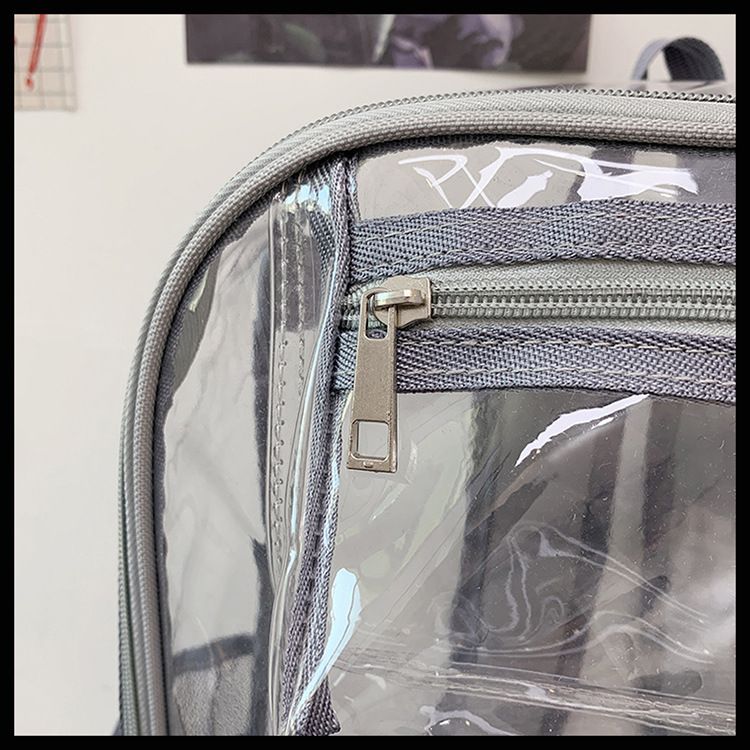 Andralyn Sac à dos en PVC de grande capacité, sac à dos tendance, simple, transparent et étanche, pour hommes et femmes_voghion.com