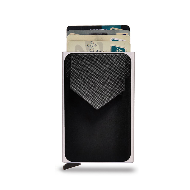 Lopásgátló azonosító kártyatartó minimalista Porte Carte vékony alumínium fém pénztárcák zsebtok bankkártya női férfi hitelkártya_voghion.com