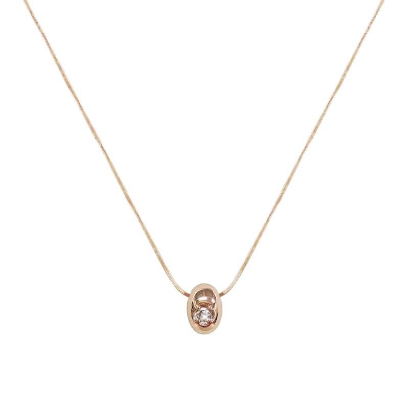 Collana con berretto geometrico minimalista da donna in argento sterling S925, semplice, di alta qualità, versatile, con catena per clavicola, all'ingrosso_voghion.com