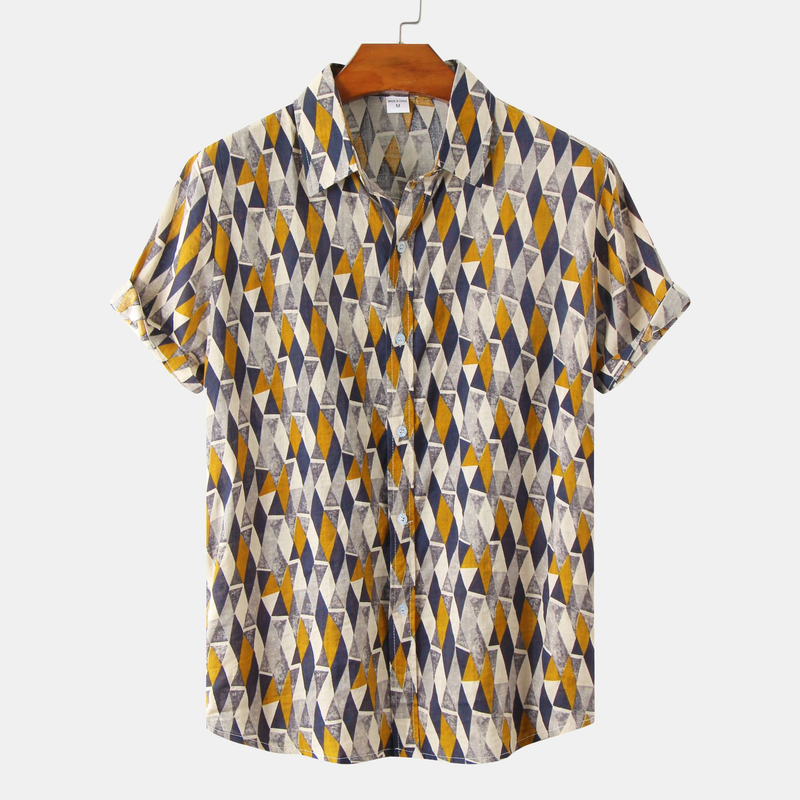 Abbigliamento uomo taglie forti, camicia ampia a maniche corte, camicie casual_voghion.com
