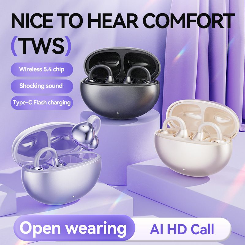 M91 Smart AI Translation Ear Clip Wireless Bluetooth Earbuds Long Battery Life High-Quality Appearance_voghion.com