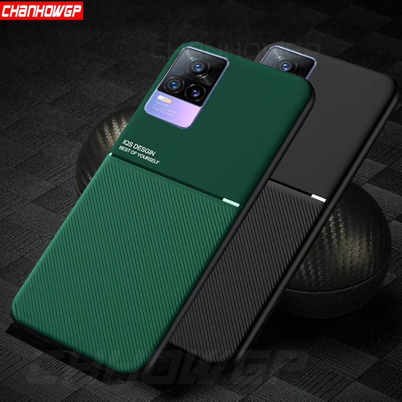 Automašīnas magnētiskā turētāja tālruņa korpuss priekš Vivo V21E V20 V25 Y20 Y30 Y50 Y70 Y73 Y31 Y51 Y52S Luxury ādas aizsardzības mīksts TPU vāciņš_voghion.com