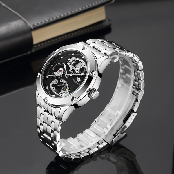 OUYAWEI nuovo orologio da uomo impermeabile con cinturino in acciaio tourbillon fondo cavo orologio meccanico completamente automatico_voghion.com