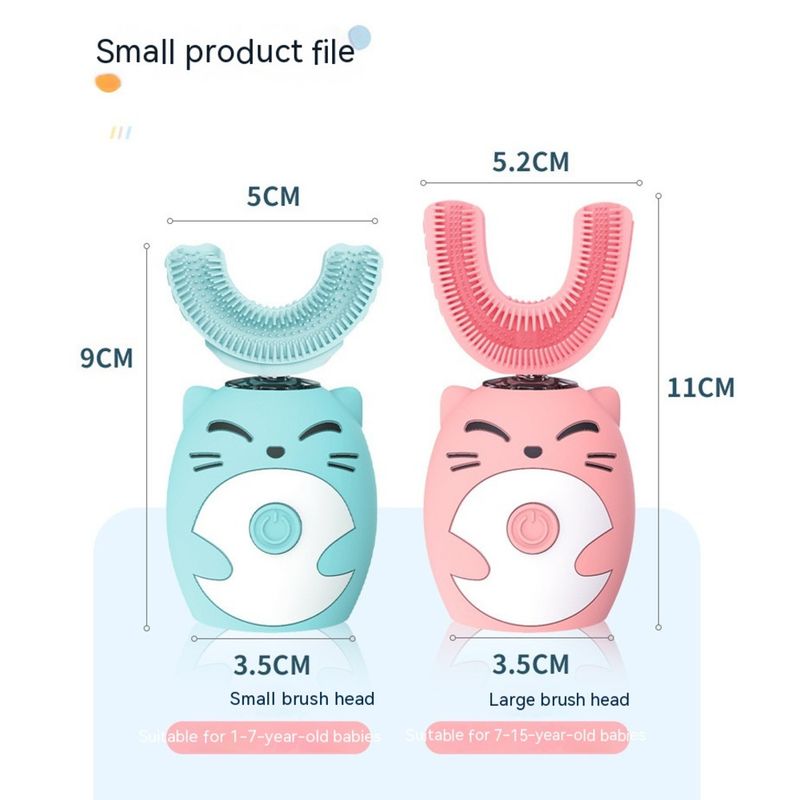 2024 U-shaped children's ultrasonic cleaning intelligent teeth cleaner silicone waterproof rechargeable baby electric_voghion.com