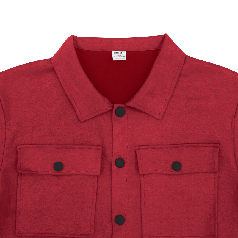 Herrenbekleidung Modische Jacke Herrenanzug Einreihiger, einfarbiger, schmal geschnittener zweiteiliger Anzug aus Wildleder für Männer_voghion.com