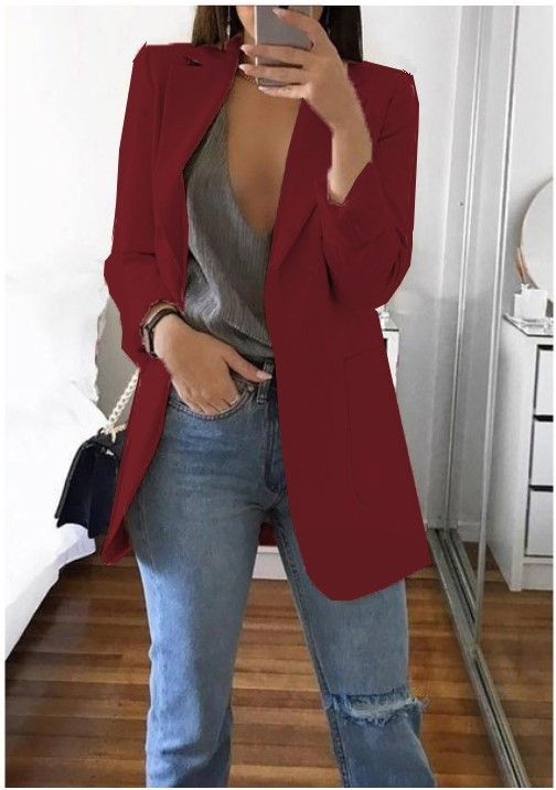 Abbigliamento da donna, giacca da donna con temperamento cardigan sottile con risvolto alla moda_voghion.com