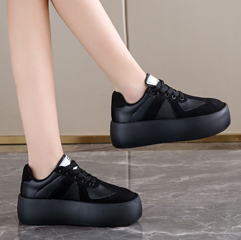 Scarpe da donna in pelle bianca piccola 2024 autunno nuove suola spessa comode semplici casual abbinate al colore_voghion.com