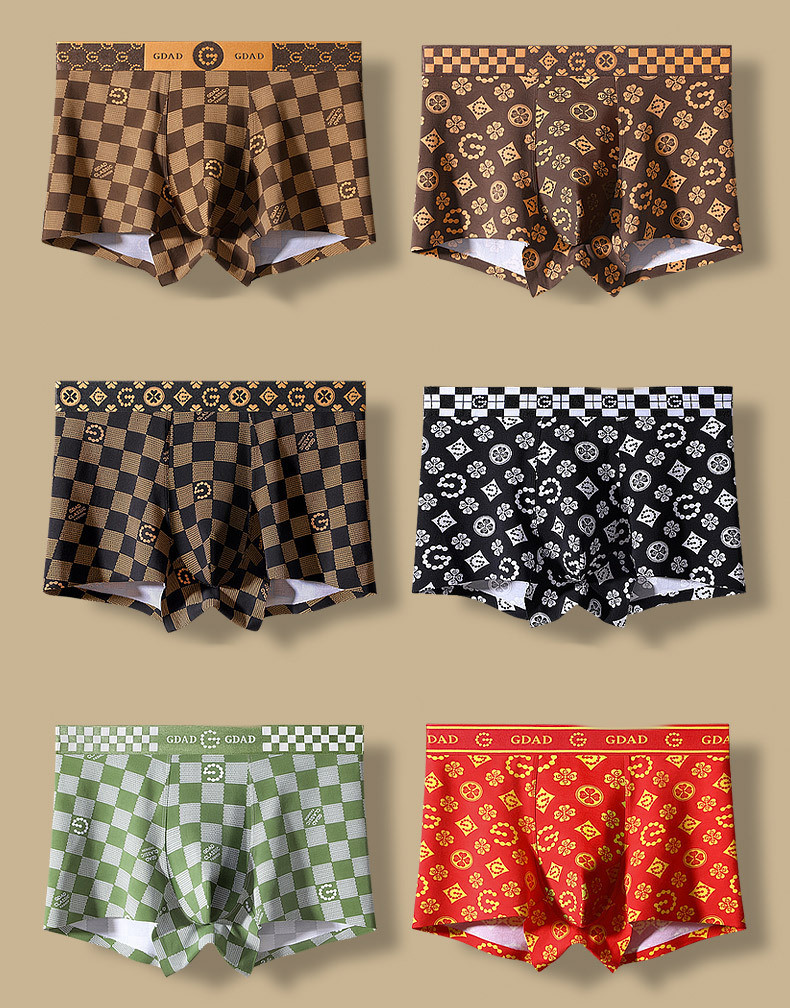 4pcs Men's Cotton Plain Color Breathable Comfortable Soft Boxer Briefs Underwear_voghion.com