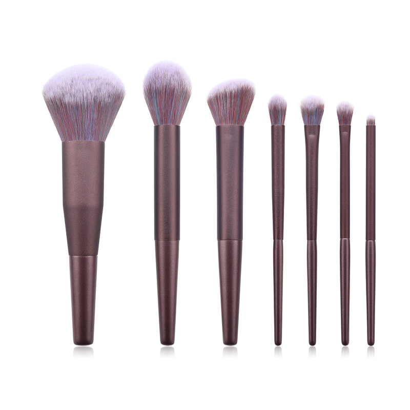 7-teiliges Make-up-Pinsel-Set, Holzgriff, Pinselspitze, lila Hemdschutz, Make-up-Tools GUJHUI_voghion.com