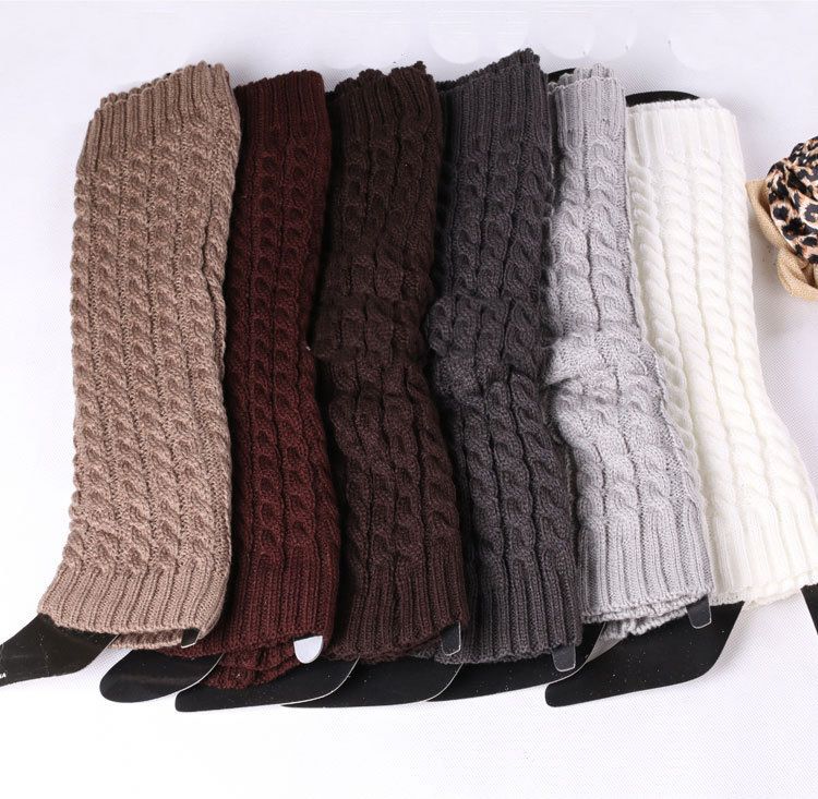 Grobe Wollsocken, Beinwärmer, gestapelte Socken im koreanischen Stil, gestrickte Beinabdeckungen für Herbst und Winter, grenzüberschreitende, achtstellige, gedrehte Beinschutzstiefel_voghion.com