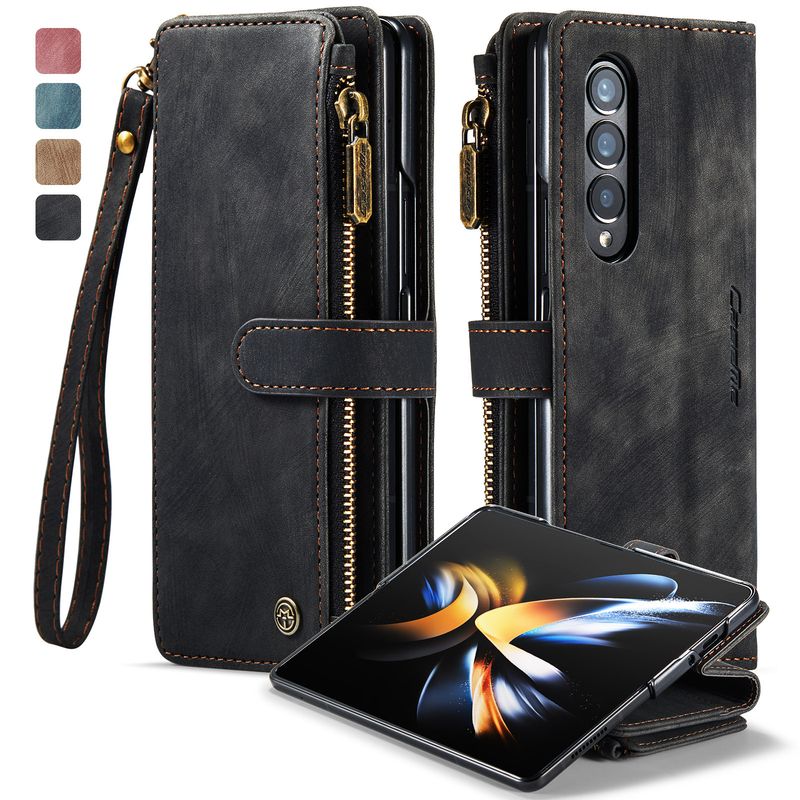 Applicable to Samsung Z Folder 5 Phone Case New A14 Card-Inserting Leather Case S23ultra Multi-Function Flip Wallet_voghion.com