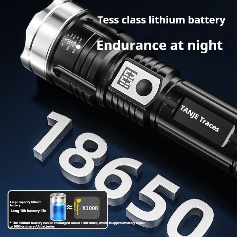 Special Forces P900 Strong Flashlight Portable Charging Ultra Bright Outdoor Zoom Hernia Light Long Range Spotlight LED_voghion.com
