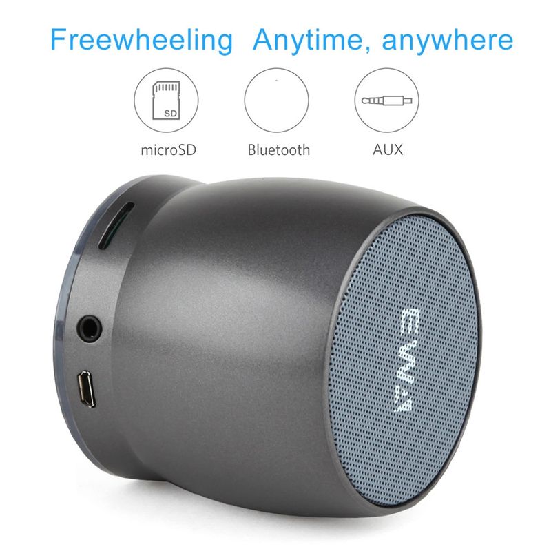 EWA A150 Bärbar Mini Bluetooth Högtalare Trådlös Hifi Stereo Stark Bas Musik Högtalare Metall Subwoofer, Stöder Micro SD-kort & 3,5 mm AUX (Rose Gold)_voghion.com