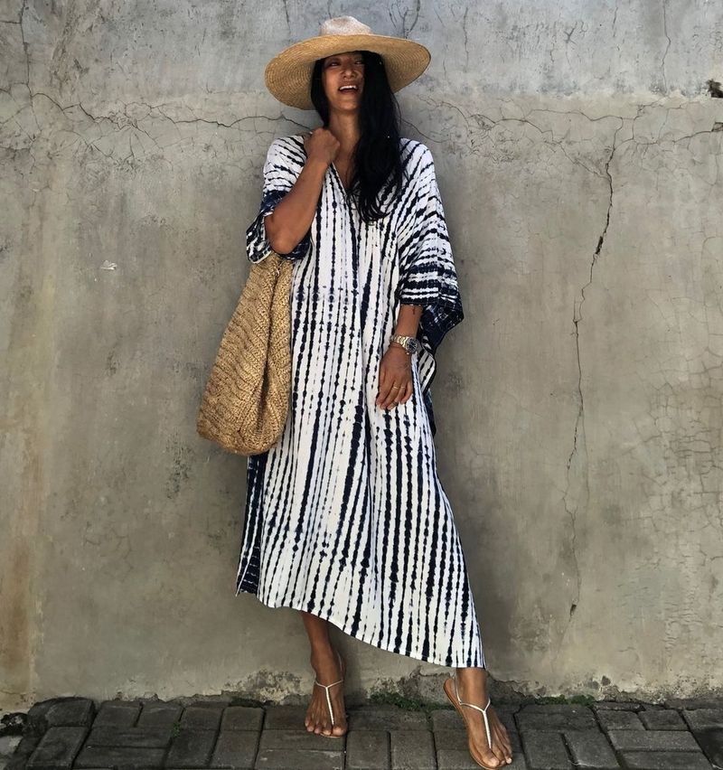 Robe de plage en rayonne pour femmes, tenue de vacances à fleurs teintes _voghion.com
