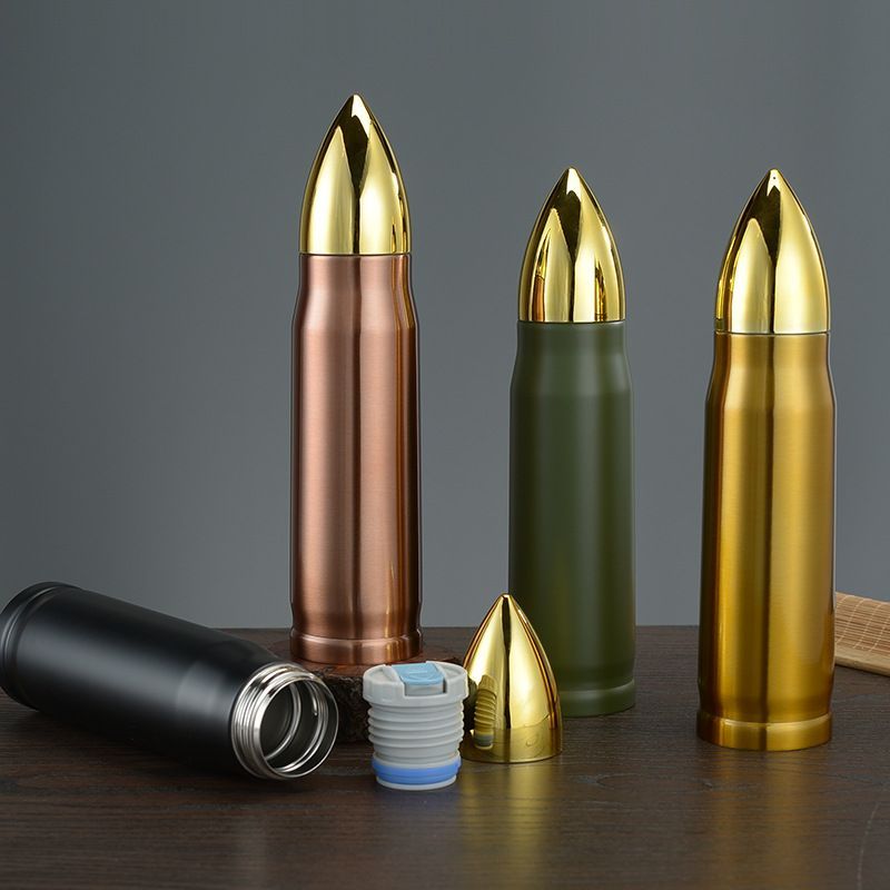 Vacuum Stainless Steel Insulated Double-Layer Bullet Rocket Portable Creative Department Store Gift Cannonball Water Cup_voghion.com