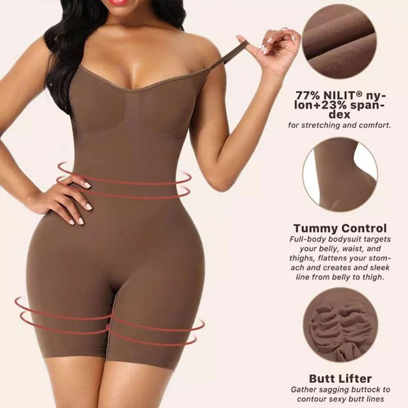 Damen Korsett Hüftlift Nahtloser Body Shaper Ganzkörperschlinge Bauchformung Body Einteiler Unterwäsche Groß_voghion.com