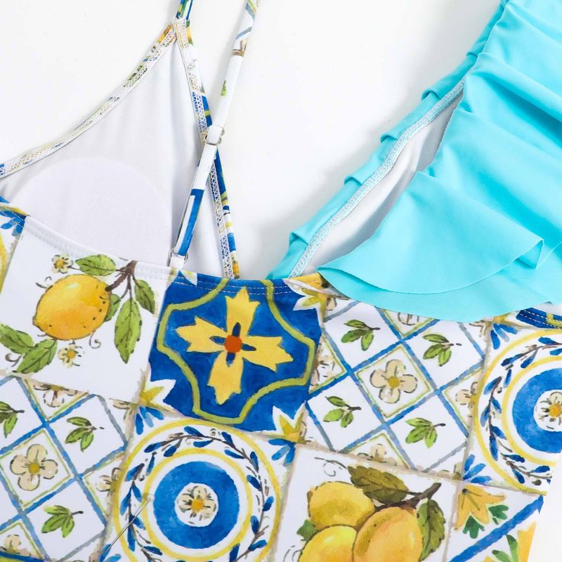 Women's Strap Bodysuit Chiffon Skirt Sunscreen Swimsuit_voghion.com