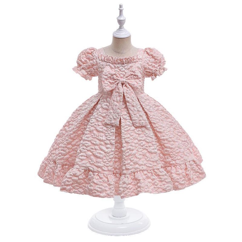Vêtements pour bébés filles, style Royal, robe de princesse à manches bouffantes avec grand nœud, pour fête d'enfants_voghion.com