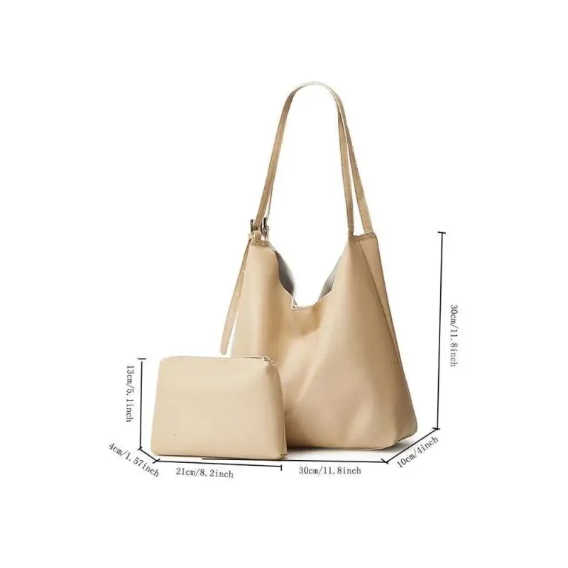 Designer 2025 Fashion 2-Piece Handbag Retro Simple Large-Capacity Bucket Shoulder And Zipper Anti-Theft Small Purse In_voghion.com