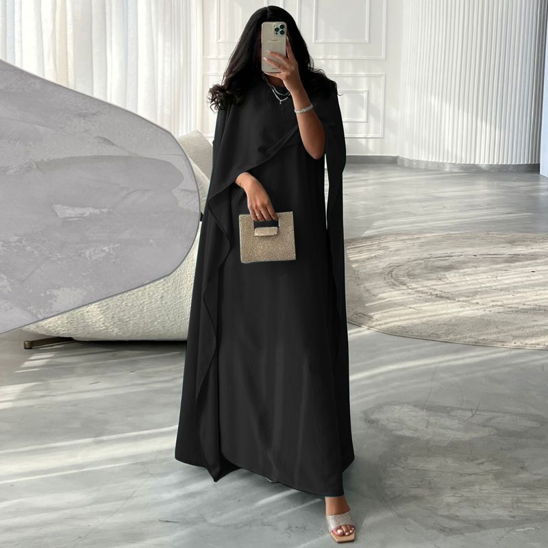 Robe longue à manches longues et en satin moderne, style abaya, taille douce, pour Noël, Thanksgiving, Halloween, Saint-Valentin_voghion.com