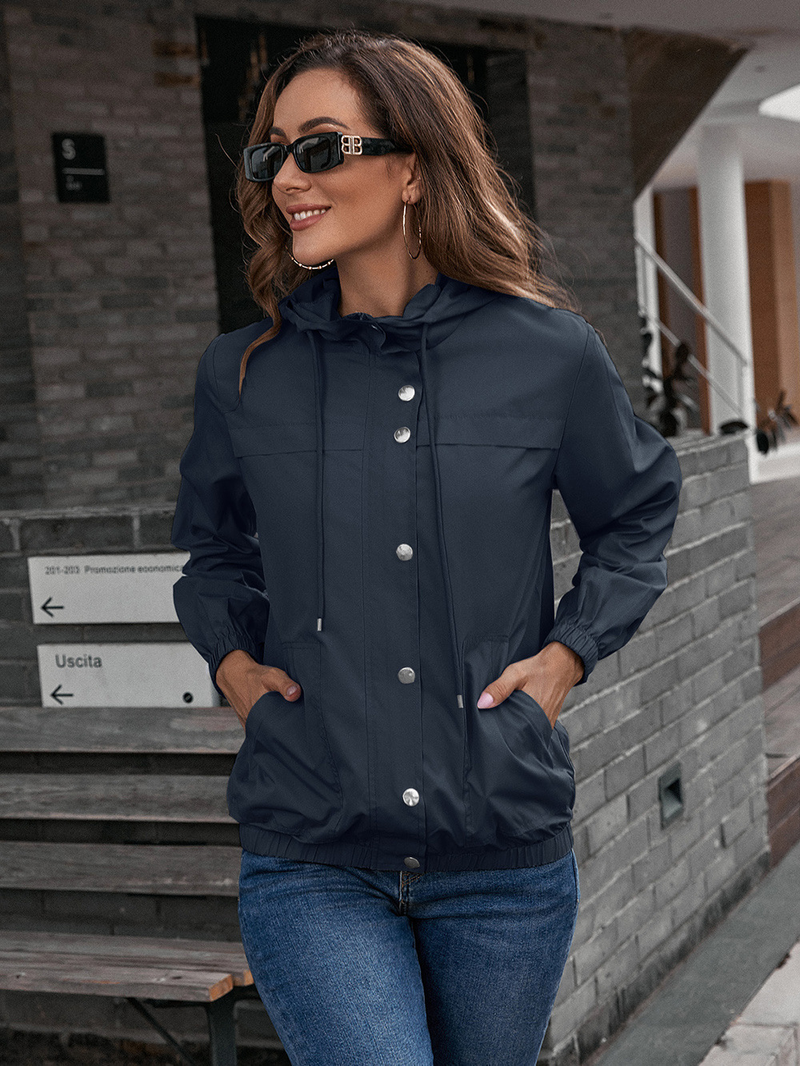 Damesregenjas met capuchon, buitensport, bergbeklimmen, kleding, windjack, waterdicht jack_voghion.com