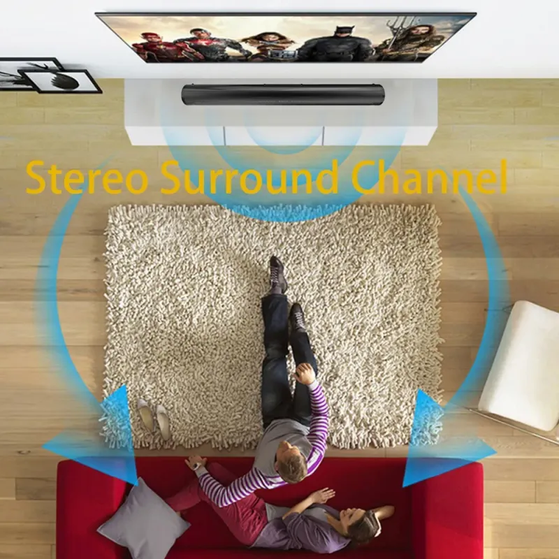 Barra de som portátil sem fio Bluetooth Subwoofer TV Projetor Desktop Casa Ao ar livre Sistema de som estéreo Super Potente Alto-falante_voghion.com