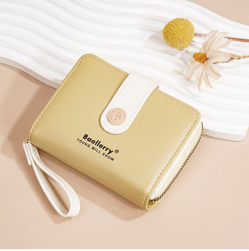 Damentaschen Neue Art Geldbörse Damen Kurze Mode Kleine Multi-Kartensteckplätze Reißverschluss Münzgeldbörse Ins Kontrastfarbe Kartentasche_voghion.com