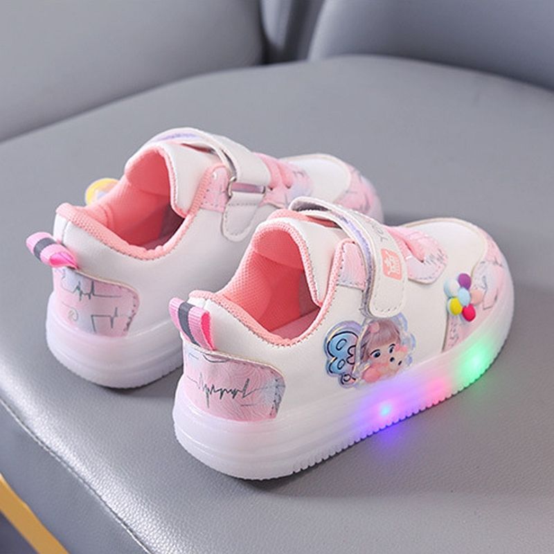 SHLIANG Neue Jungen Mädchen LED Casual Schuhe Lace Up Kind Turnschuhe Atmungs Mode Bord Schuhe Weiche Sohle Leuchtende Sport Schuhe s173B_voghion.com
