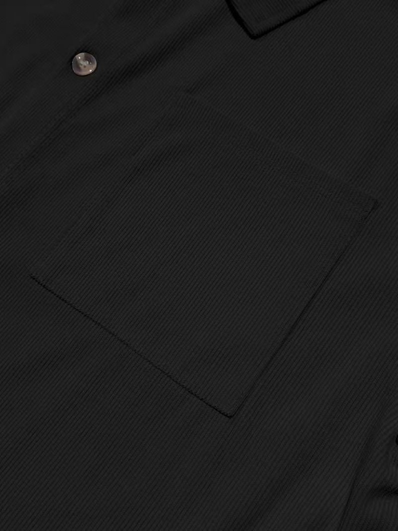 Camicia a maniche lunghe in velluto a coste autunnale per uomo, un set completo di camicia sportiva casual con pettorina._voghion.com