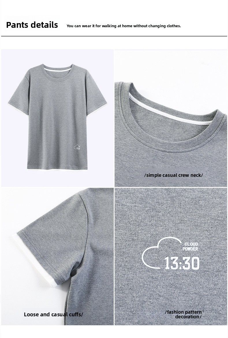 Nieuwe katoenen pyjama's voor heren in de zomer van 2025 | Set met shorts met korte mouwen | Dun, casual en geschikt voor buiten - L_voghion.com