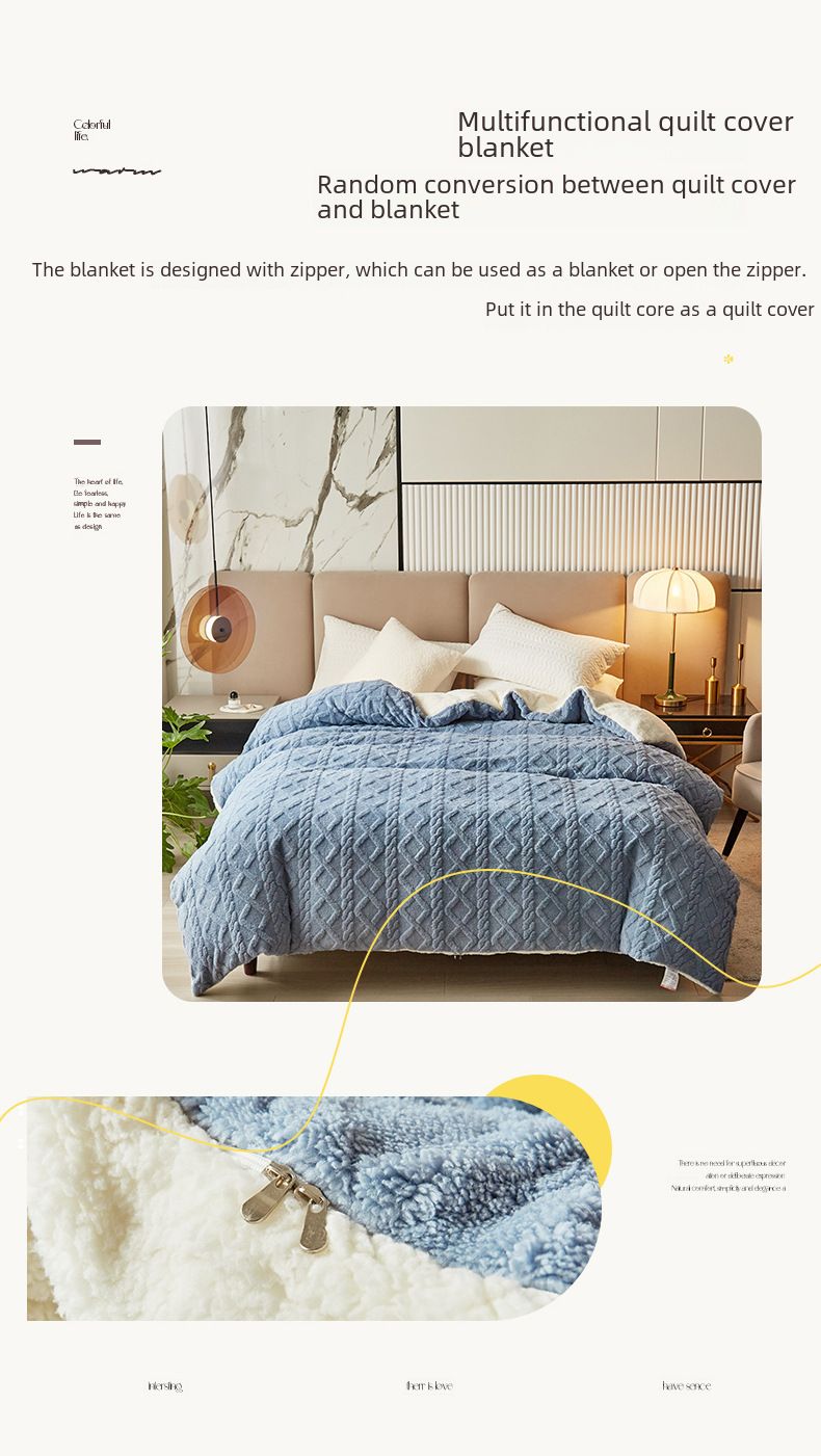 Double-layer thickened Tower velvet blanket lambswool sofa blanket office nap air conditioning children's blanket quilt cover_voghion.com