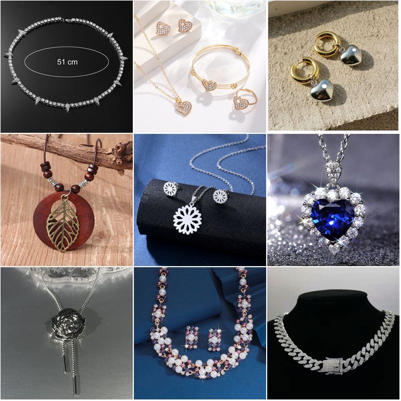 QC Cross Mirror Cyber Style Mehrschichtige runde Perlenkette mit Quaste und Sternanhänger, modische, vielseitige Schlüsselbeinkette_voghion.com