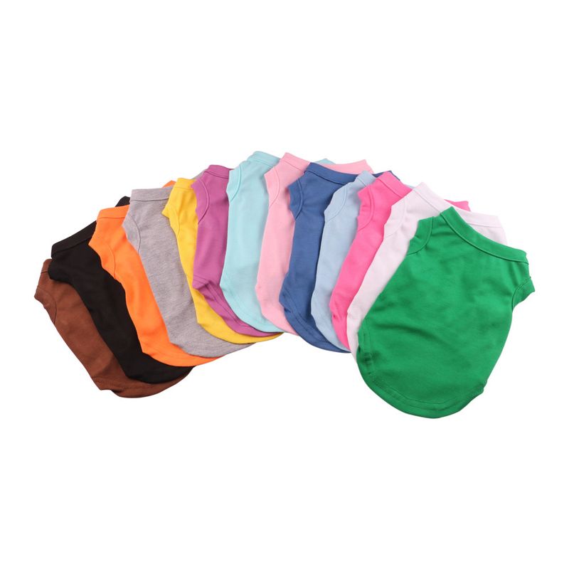Solid Color Four Seasons T-Shirt Cat Vest Dog Clothes Pet Apparel_voghion.com