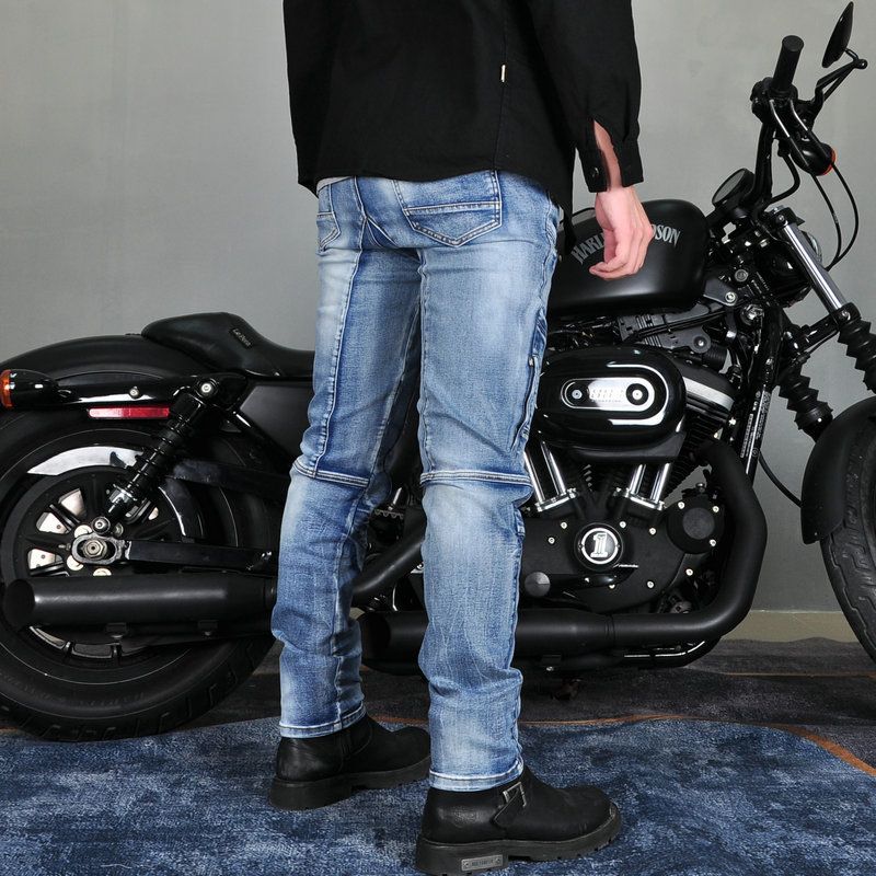 Men’s Kevlar Motorcycle Jeans – Retro Anti-Slip Riding Pants With Stretch & Tear Resistance_voghion.com