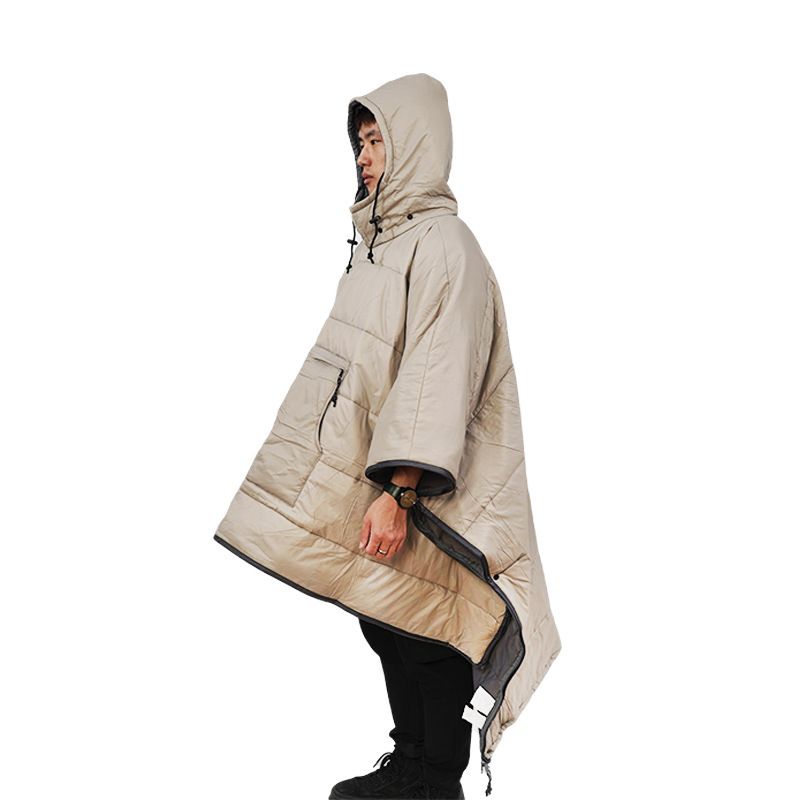 Multifunktionaler, tragbarer Schlafsack mit Umhangfunktion für Reisen, Wandern, Camping und Outdoor-Aktivitäten für Erwachsene, Daunen, Baumwolle, schmutzabweisend, maschinenwaschbar_voghion.com