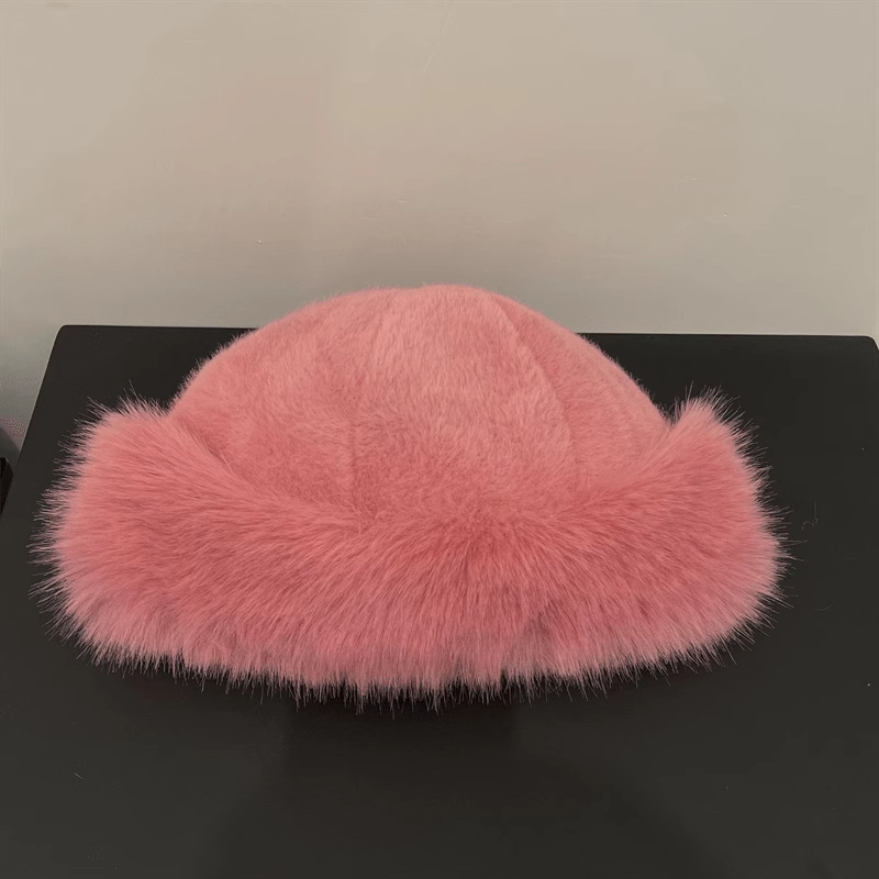 Nuevo gorro de pescador pequeño de felpa para mujer, escaparate de protección para los oídos, frío y cálido, para Otoño e Invierno_voghion.com