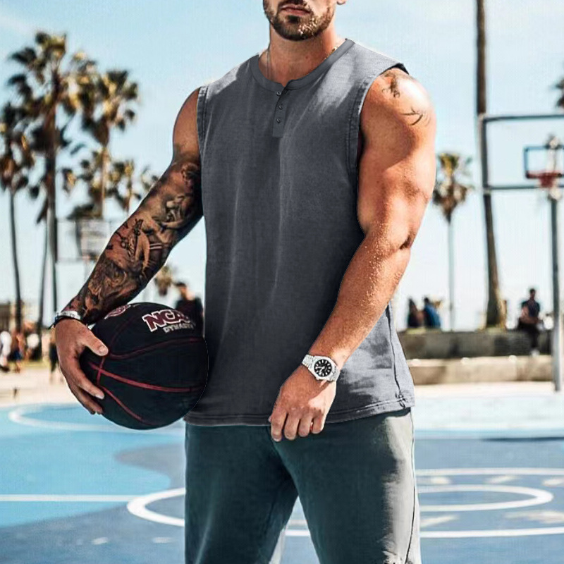 Canotta da uomo estiva 2023, con scollo rotondo, ampia, senza maniche, per sport da basket, di grandi dimensioni_voghion.com