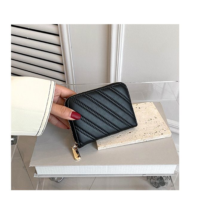 Dámské kabelky, měkká kožená malá peněženka, dámská vyšívací nitě, řemeslná zipová krátká peněženka v japonském stylu, jednoduchá krátká spona, trendy_voghion.com