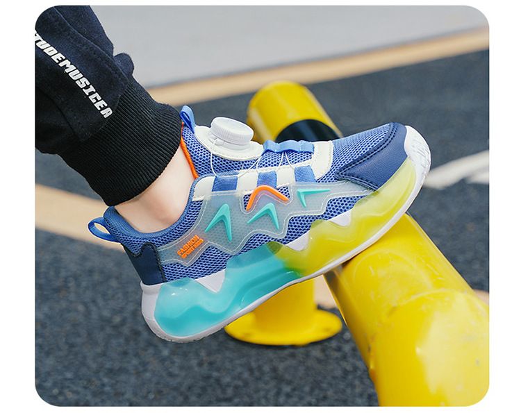 Hot Selling Boys Shoes Autumn New Mesh Breathable Rotating Button Basketball Shoes Girls Lightweight Sports Shoes_voghion.com