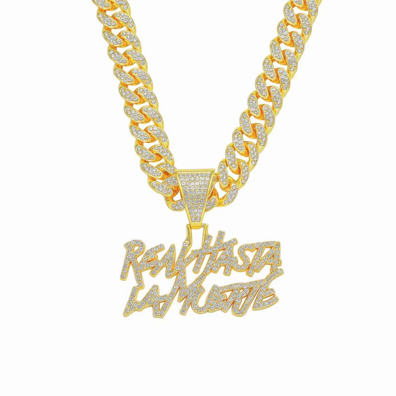 Collana in lega hip-hop alla moda europea e americana INS con ciondolo a lettera esagerata, accessori di marca alla moda personalizzati_voghion.com