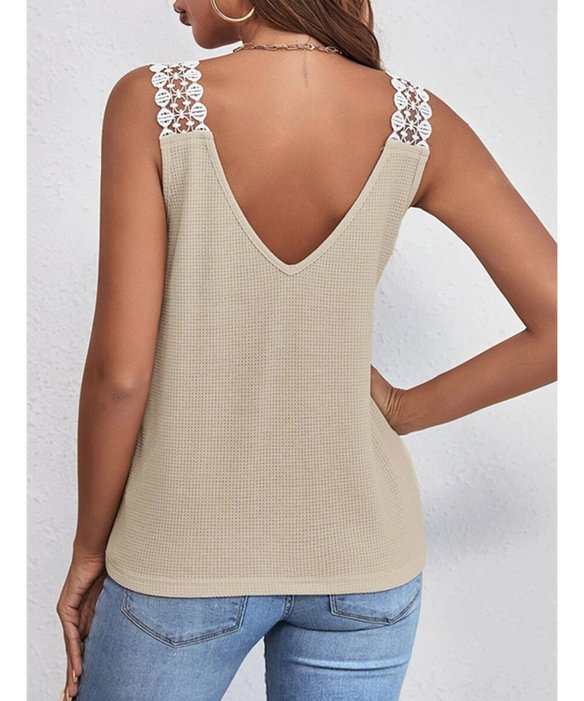 Maglietta comoda da donna, con volant casual, tinta unita, stampata, modello 2023, con patchwork a nido d'ape_voghion.com