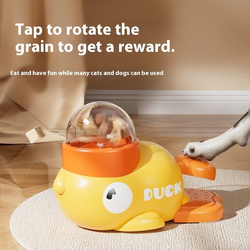 Interactive Toys Cats, Automatic Puzzle Dogs, Food Dispenser, Duck Design, Non-Slip Pet Feeder For Dog Training By PawParty Store_voghion.com