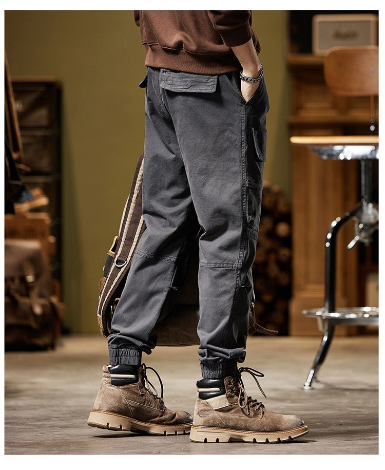 New personalized high street style tooling trousers casual trousers versatile simple fashion niche design leggings_voghion.com