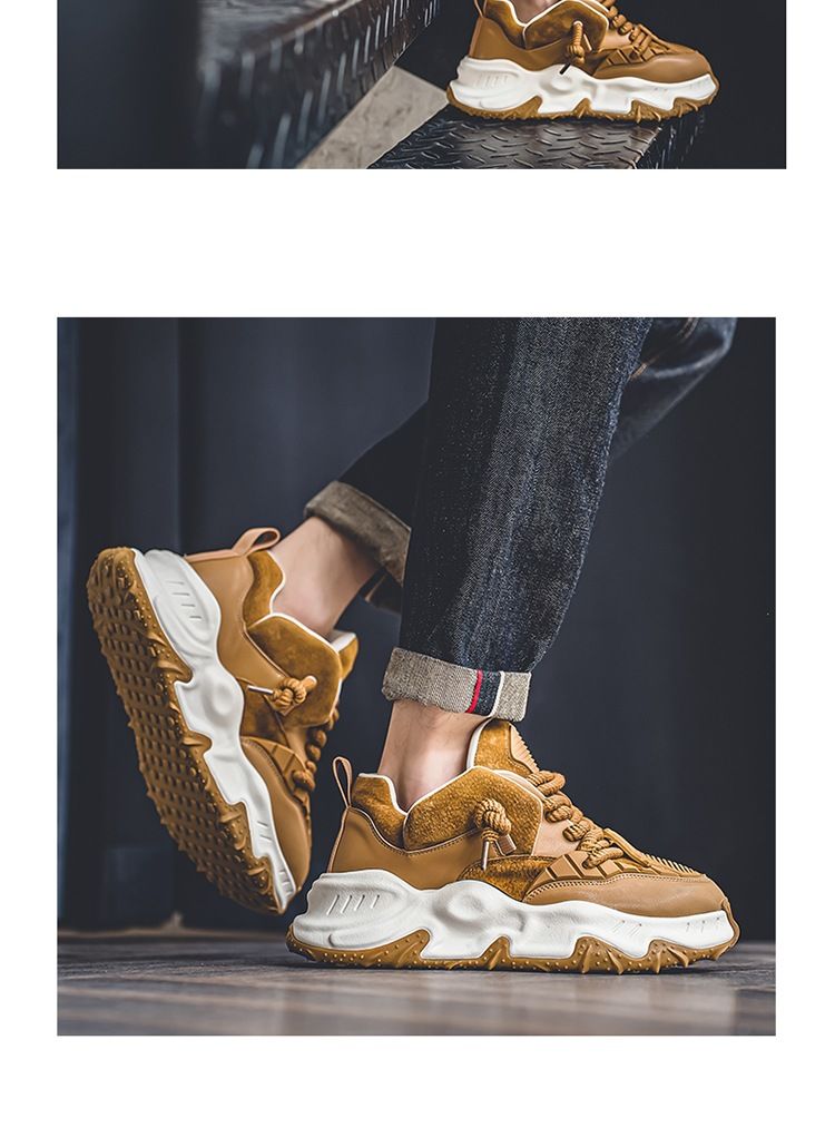 Scarpe sportive alla moda e alla moda per papà, con suola spessa, per studenti casual autunnali, con elastico in corda per adolescenti,_voghion.com